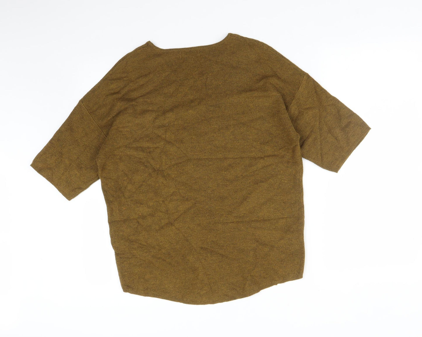 Warehouse Womens Green  Viscose Basic T-Shirt Size 8 Round Neck