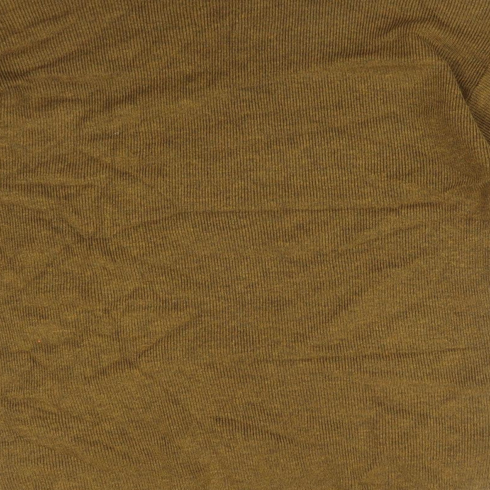 Warehouse Womens Green  Viscose Basic T-Shirt Size 8 Round Neck