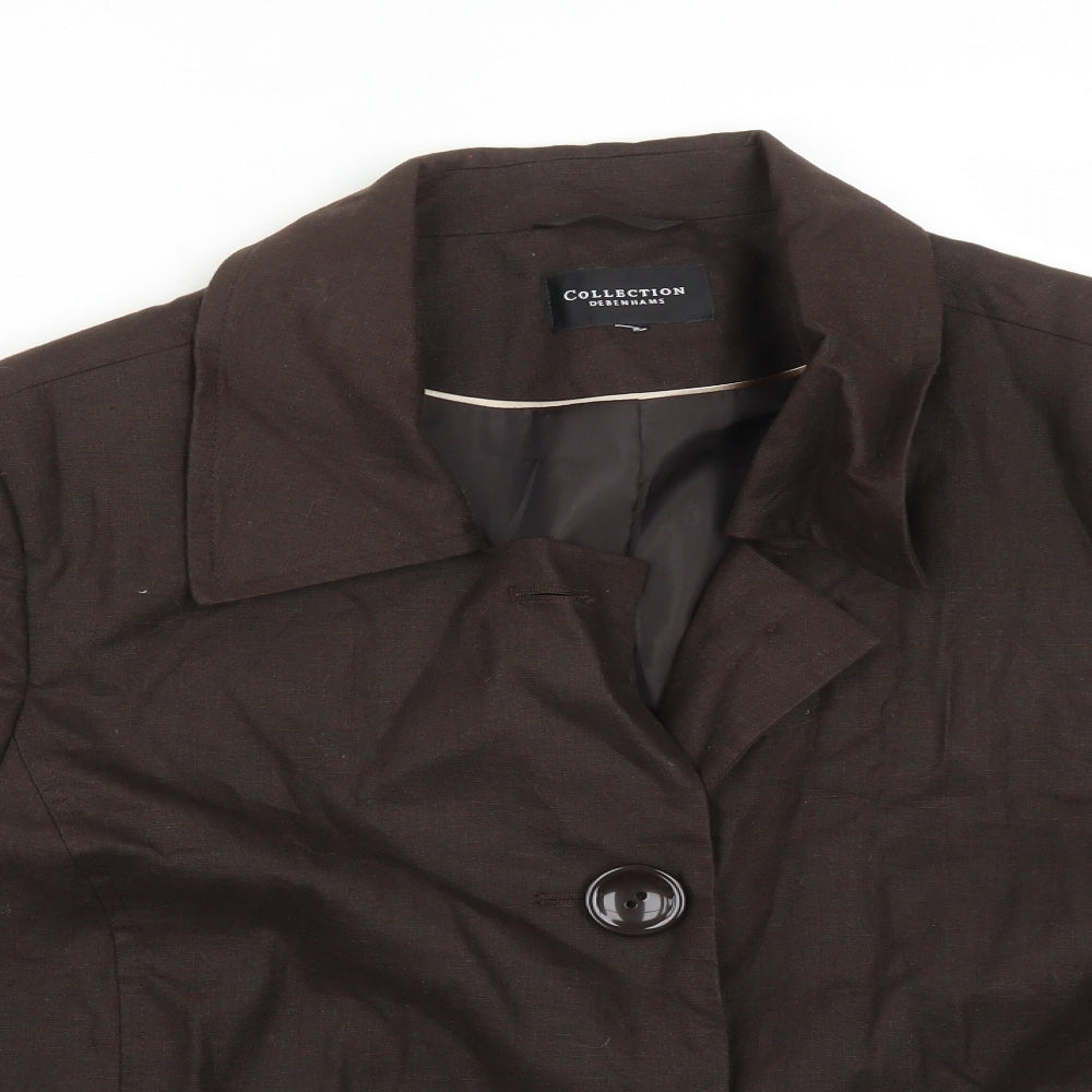 Debenhams Womens Brown  Linen Jacket Suit Jacket Size 22
