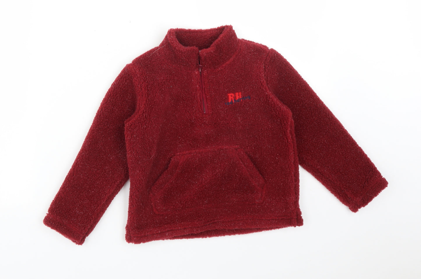 Red Herring Boys Red High Neck  Acrylic Pullover Jumper Size 2-3 Years