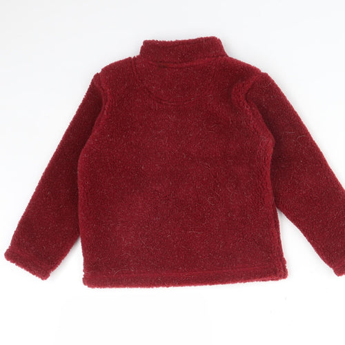 Red Herring Boys Red High Neck  Acrylic Pullover Jumper Size 2-3 Years