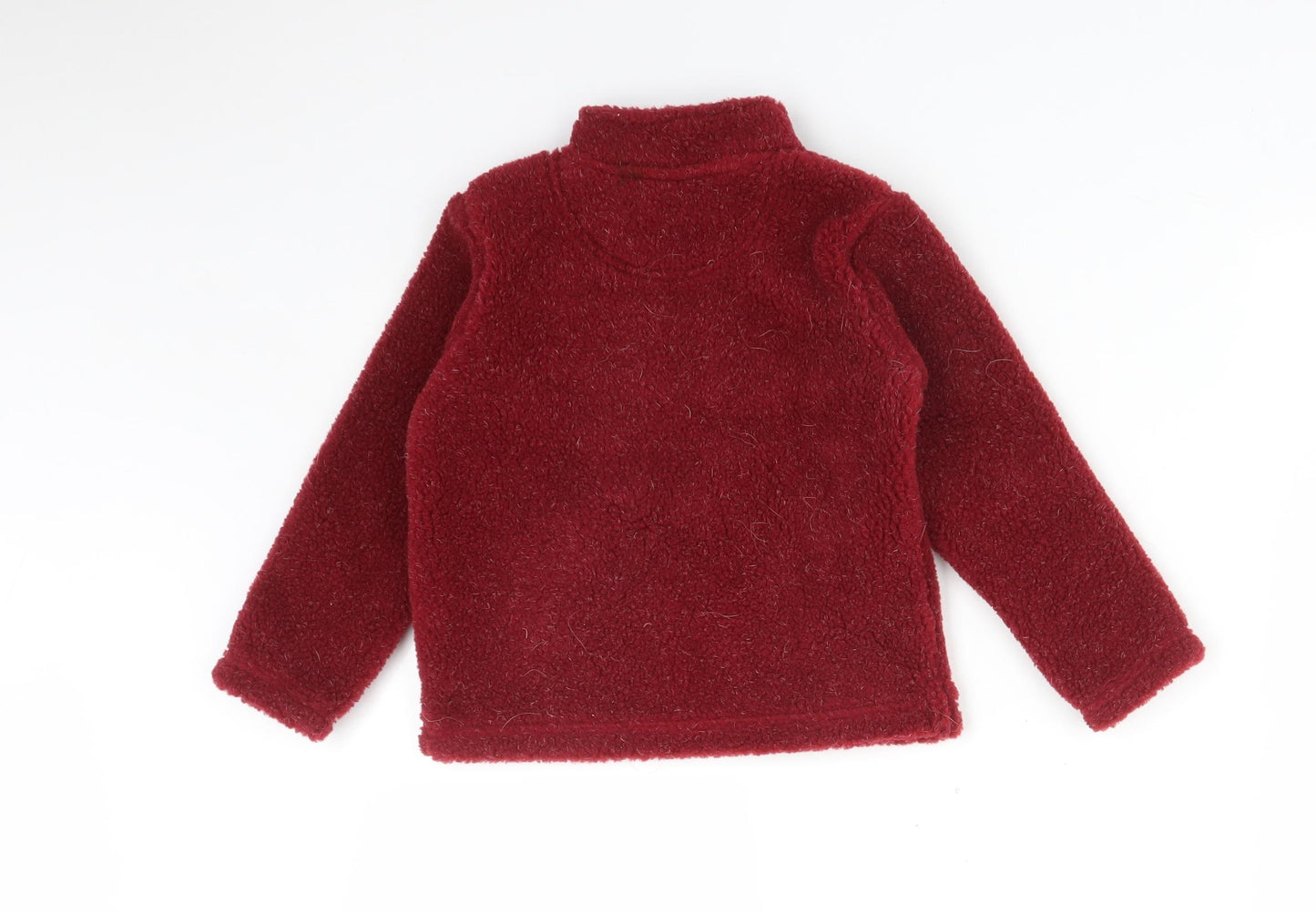 Red Herring Boys Red High Neck  Acrylic Pullover Jumper Size 2-3 Years