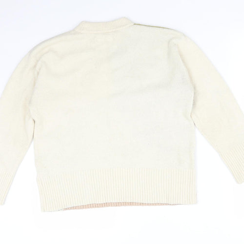M&S Womens Multicoloured Colourblock Cotton Pullover Sweatshirt Size 10