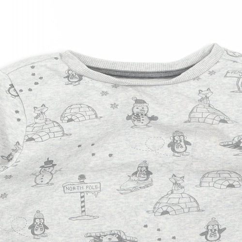 George Boys Grey  Cotton Pullover Sweatshirt Size 2-3 Years   - NORTH POLE. SNOWMAN. PENGUIN