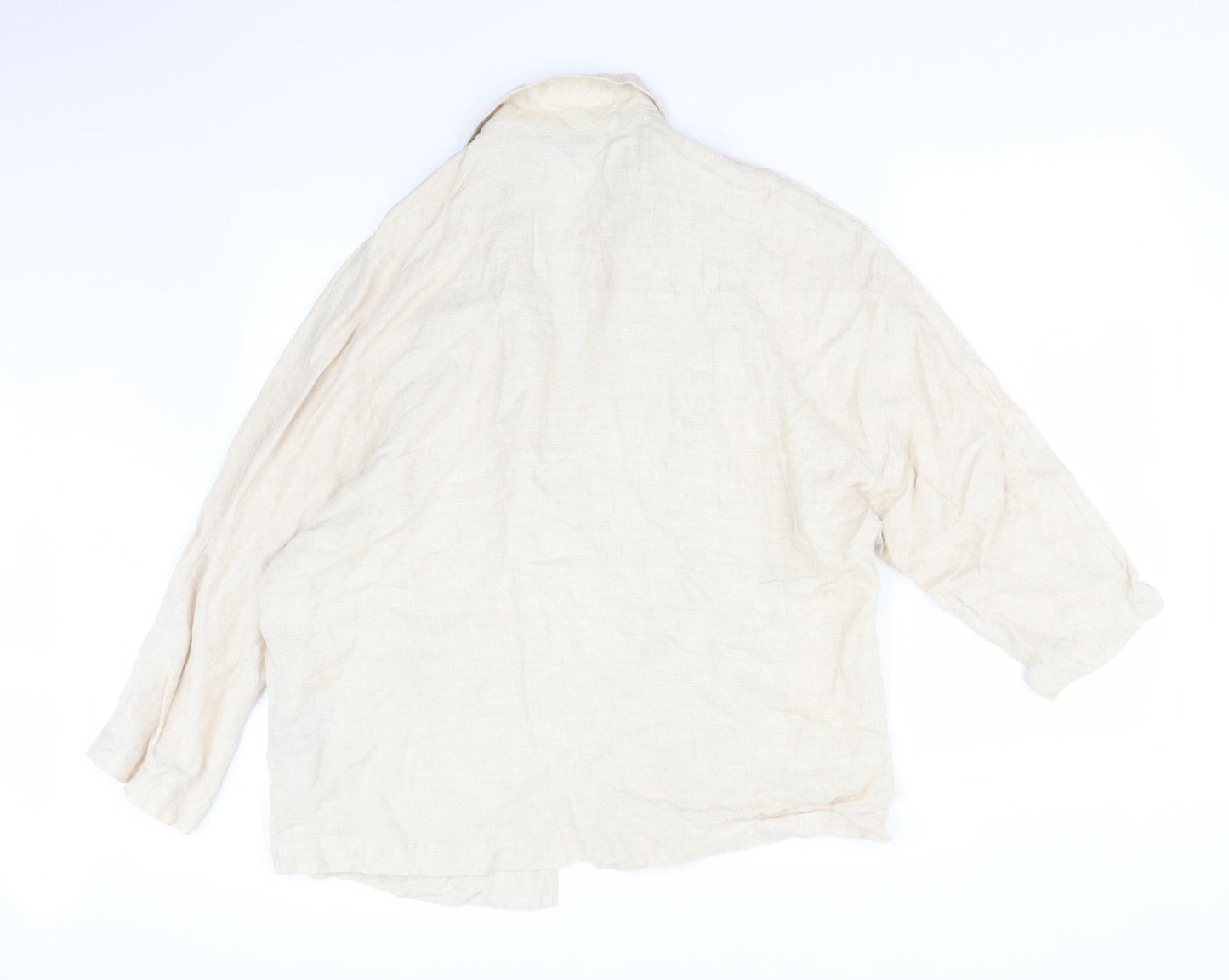 Jaeger Womens Beige  Linen Jacket Blazer Size 14