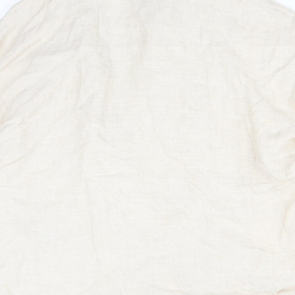 Jaeger Womens Beige  Linen Jacket Blazer Size 14