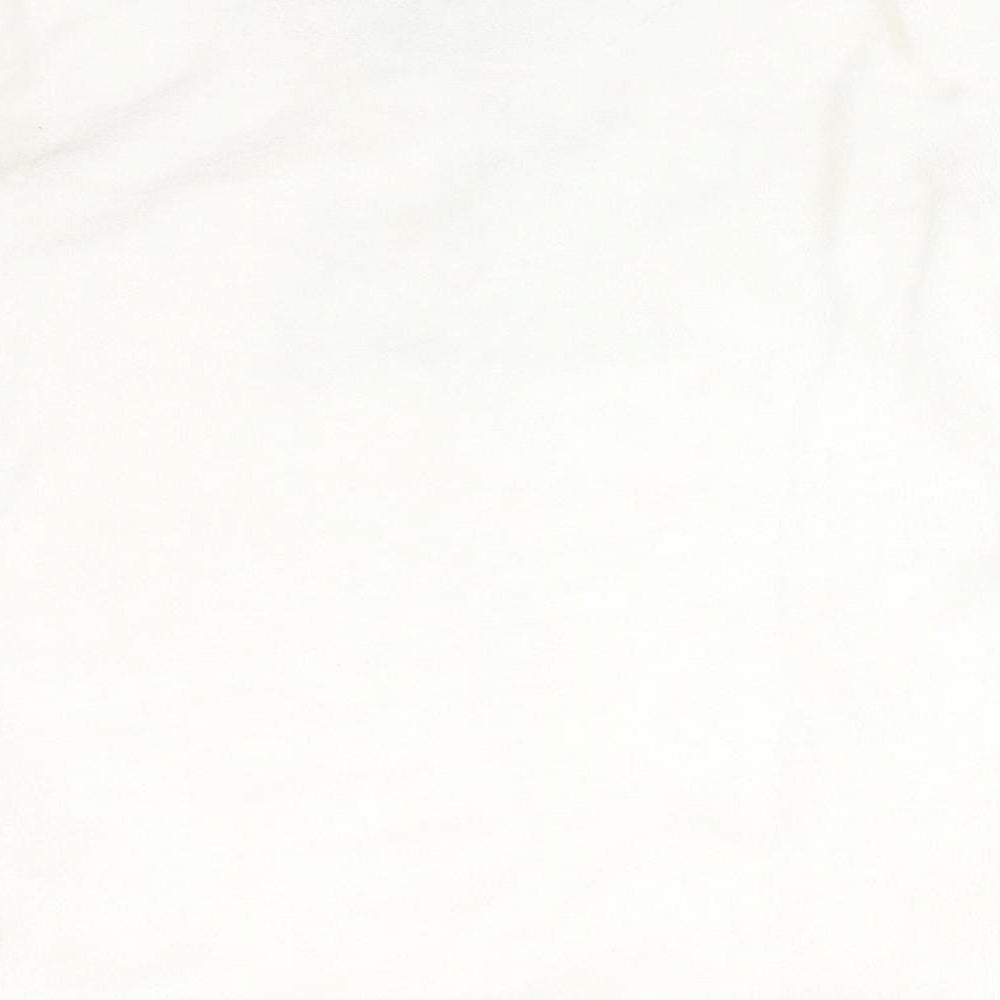 CAUTHUMN FAITH Womens White Solid Polyester  Pyjama Top Size S   - DOG