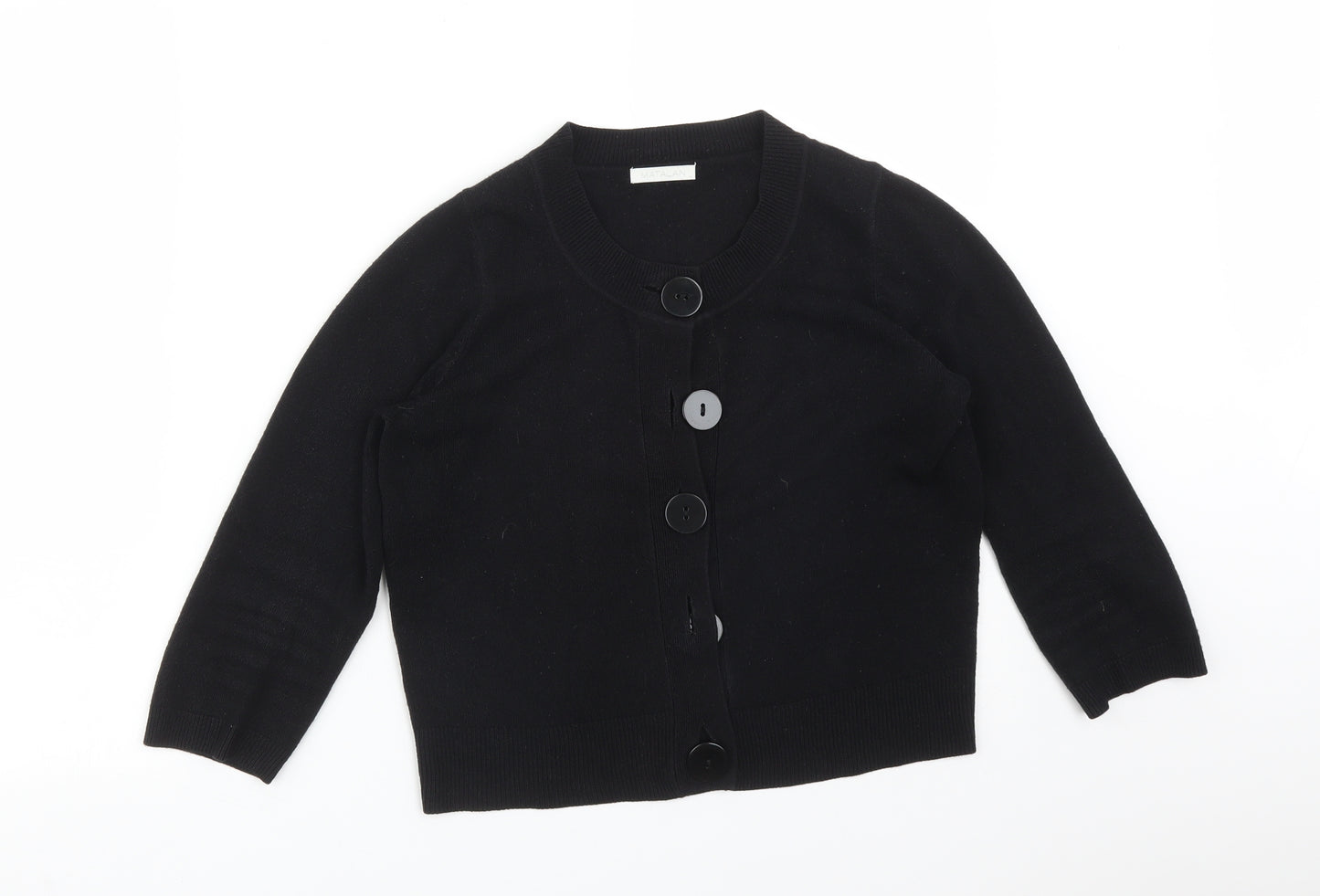 Matalan Womens Black Round Neck  Acrylic Cardigan Jumper Size 10