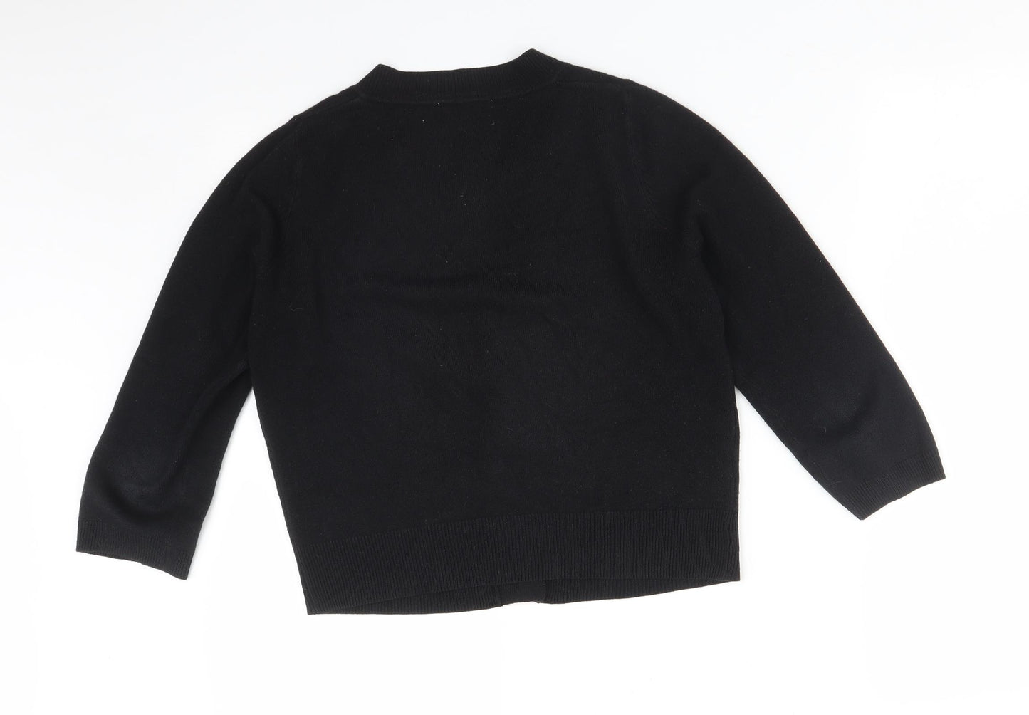 Matalan Womens Black Round Neck  Acrylic Cardigan Jumper Size 10