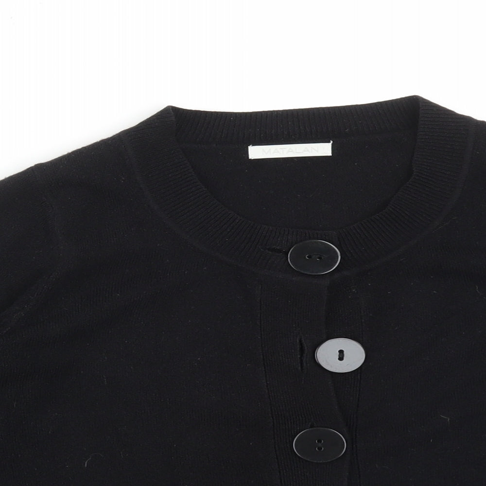 Matalan Womens Black Round Neck  Acrylic Cardigan Jumper Size 10