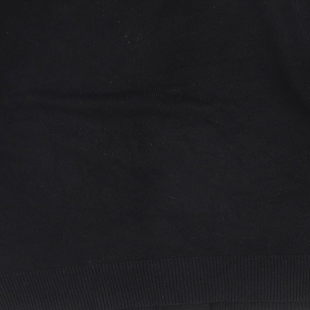 Matalan Womens Black Round Neck  Acrylic Cardigan Jumper Size 10