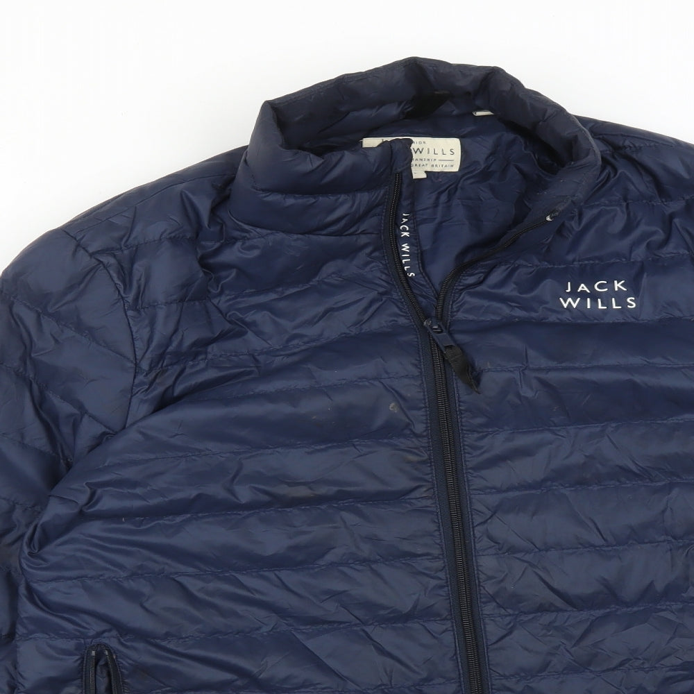 Jack Wills Mens Blue   Overcoat Coat Size S
