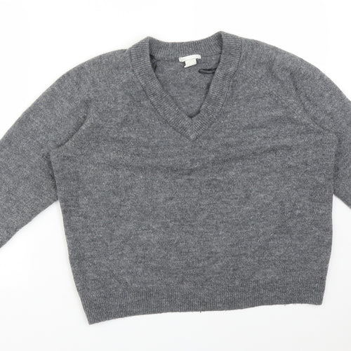 H&M Womens Grey  Acrylic Pullover Sweatshirt Size M