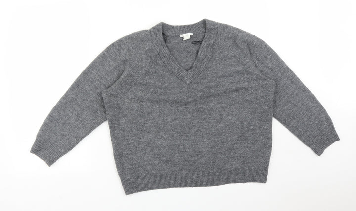 H&M Womens Grey Acrylic Pullover Sweatshirt Size M