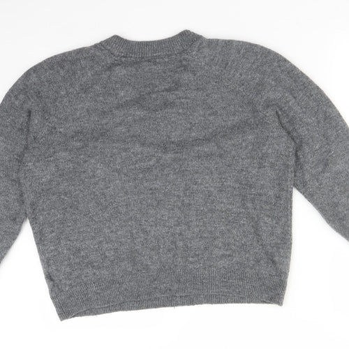 H&M Womens Grey  Acrylic Pullover Sweatshirt Size M