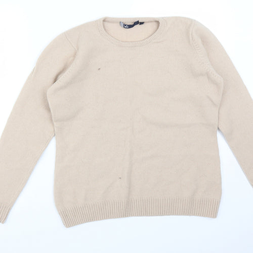 ISLE Womens Beige  Acrylic Pullover Sweatshirt Size L