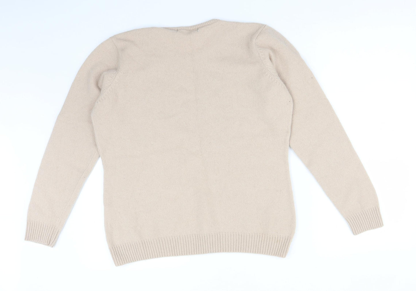 ISLE Womens Beige  Acrylic Pullover Sweatshirt Size L