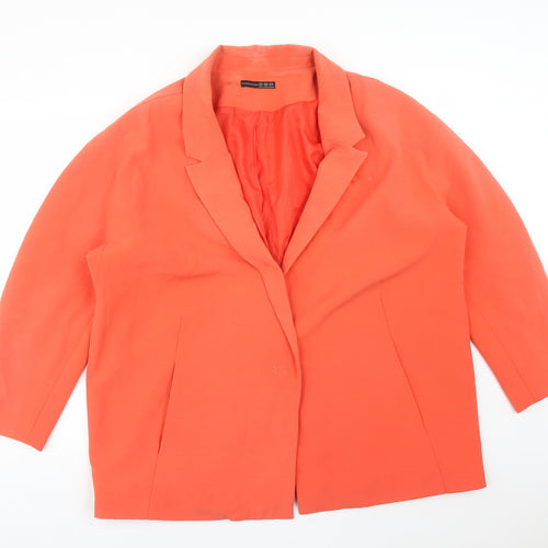 Atmosphere Womens Orange  Polyester Jacket Suit Jacket Size 18