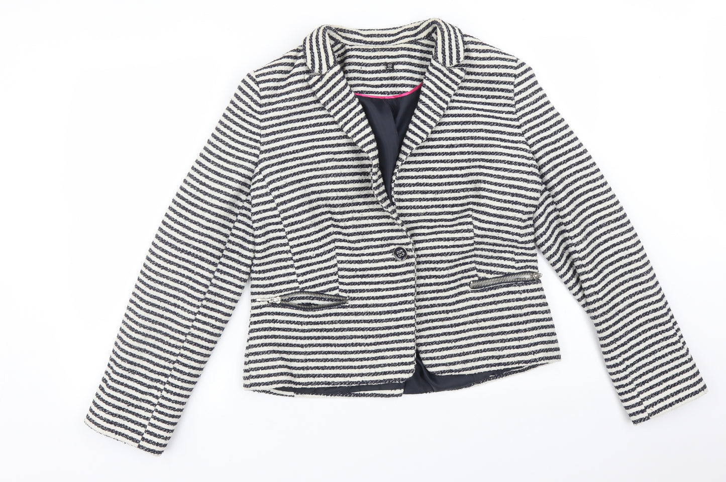 Preworn Womens Multicoloured Striped  Jacket Suit Jacket Size 14