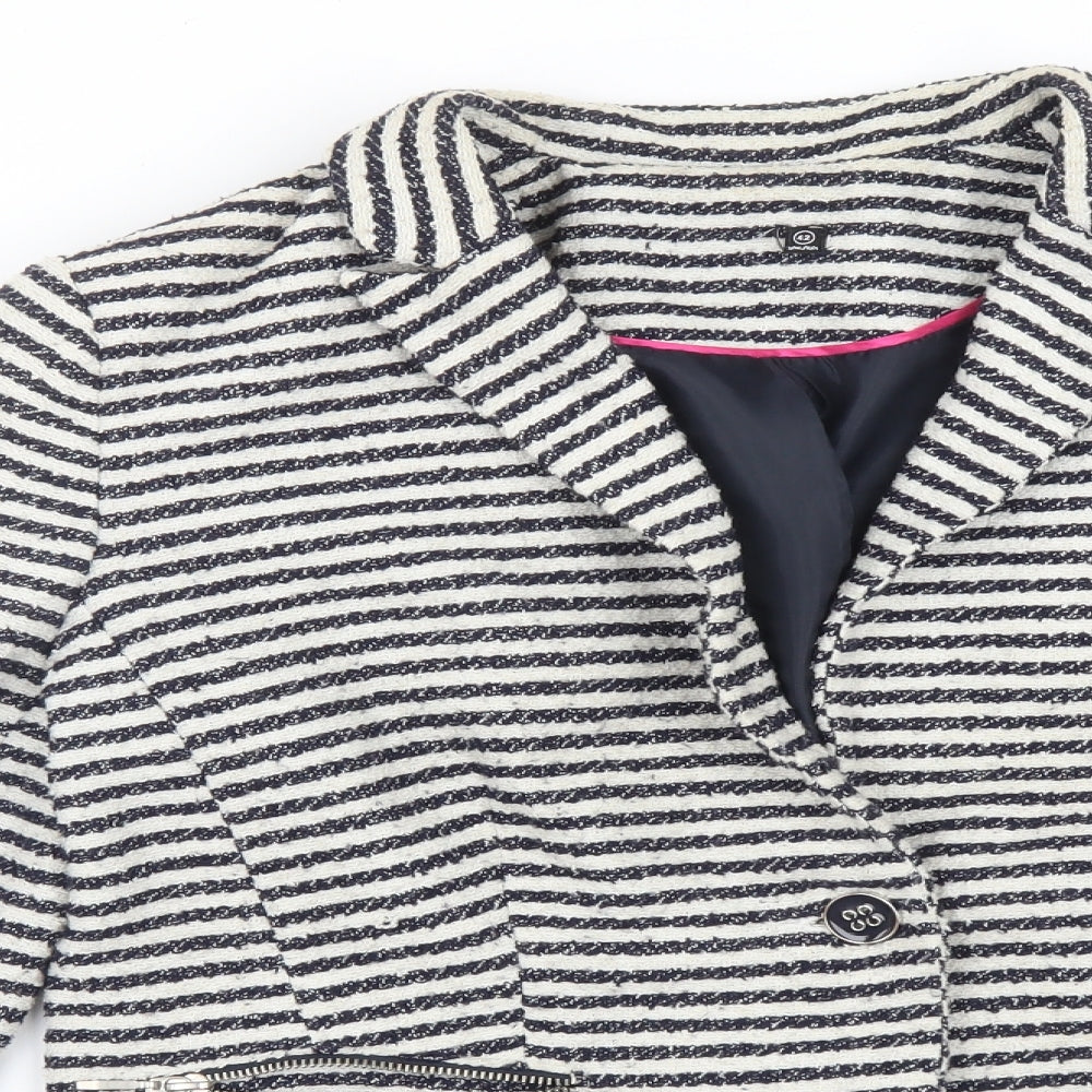 Preworn Womens Multicoloured Striped  Jacket Suit Jacket Size 14