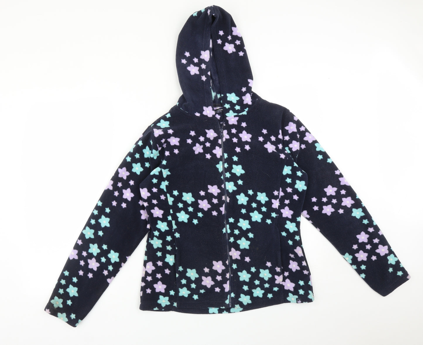Peter Storm Womens Multicoloured Floral Polyester Full Zip Hoodie Size 12