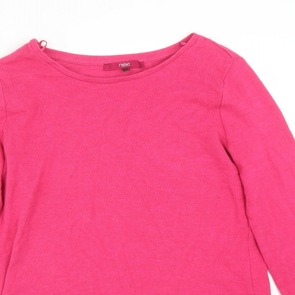 NEXT Womens Pink  Viscose Basic T-Shirt Size 10 Round Neck