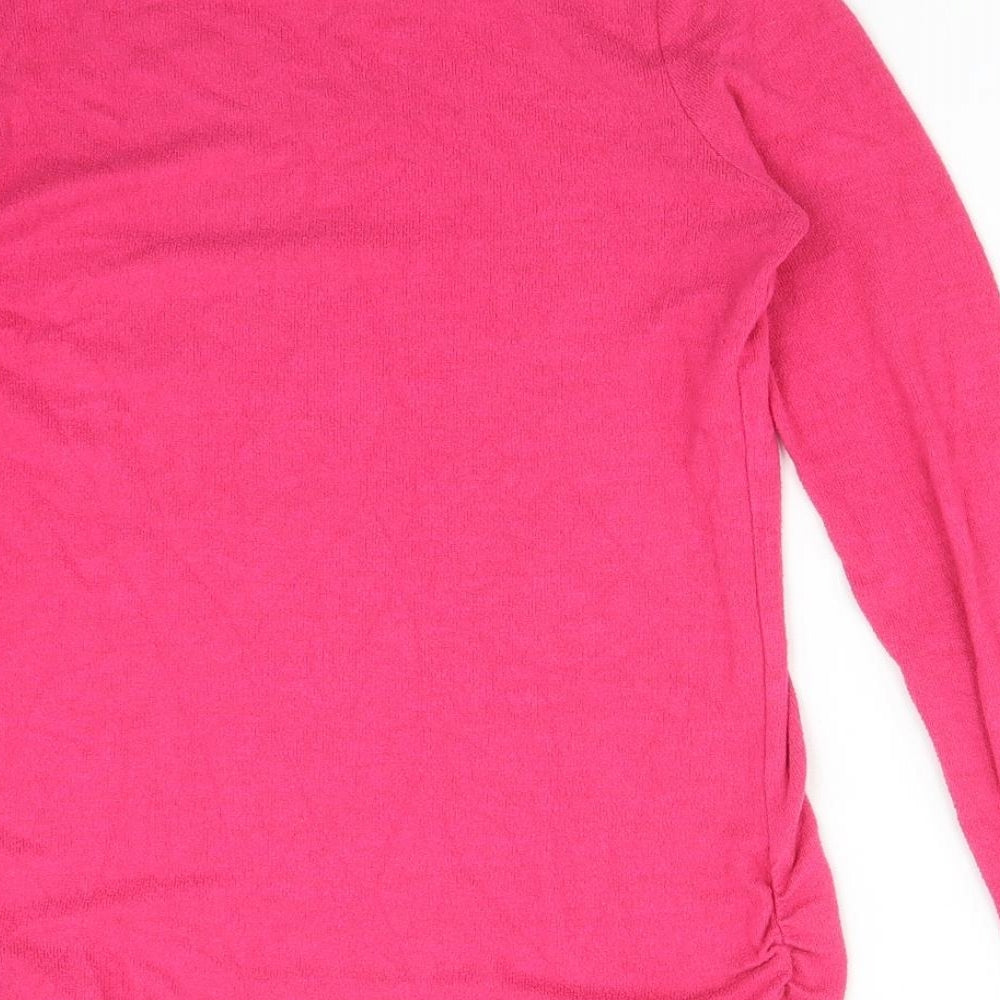 NEXT Womens Pink  Viscose Basic T-Shirt Size 10 Round Neck