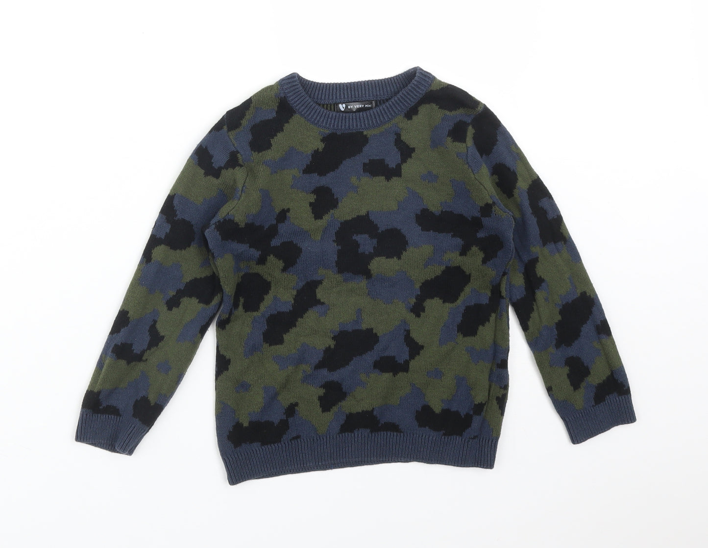 Very Boys Multicoloured Camouflage Cotton Pullover Sweatshirt Size 4-5 Years