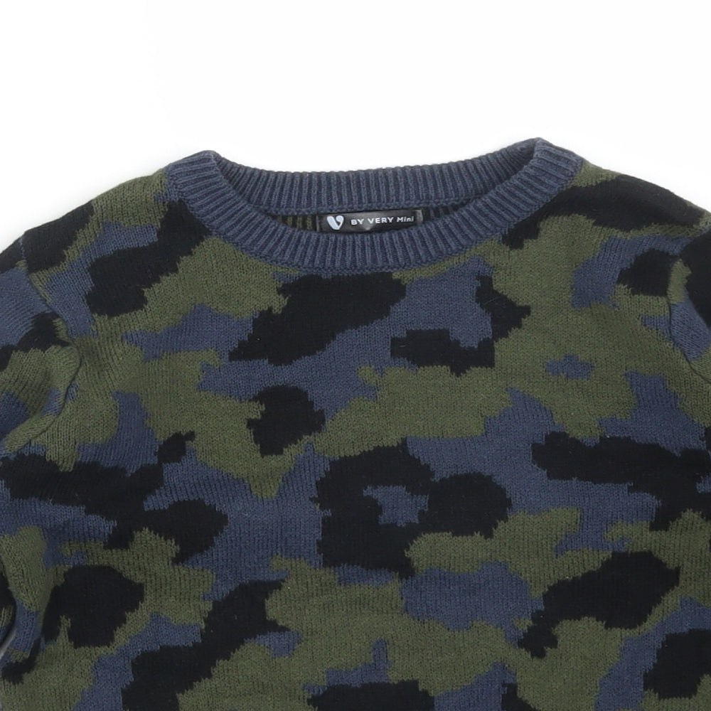 Very Boys Multicoloured Camouflage Cotton Pullover Sweatshirt Size 4-5 Years