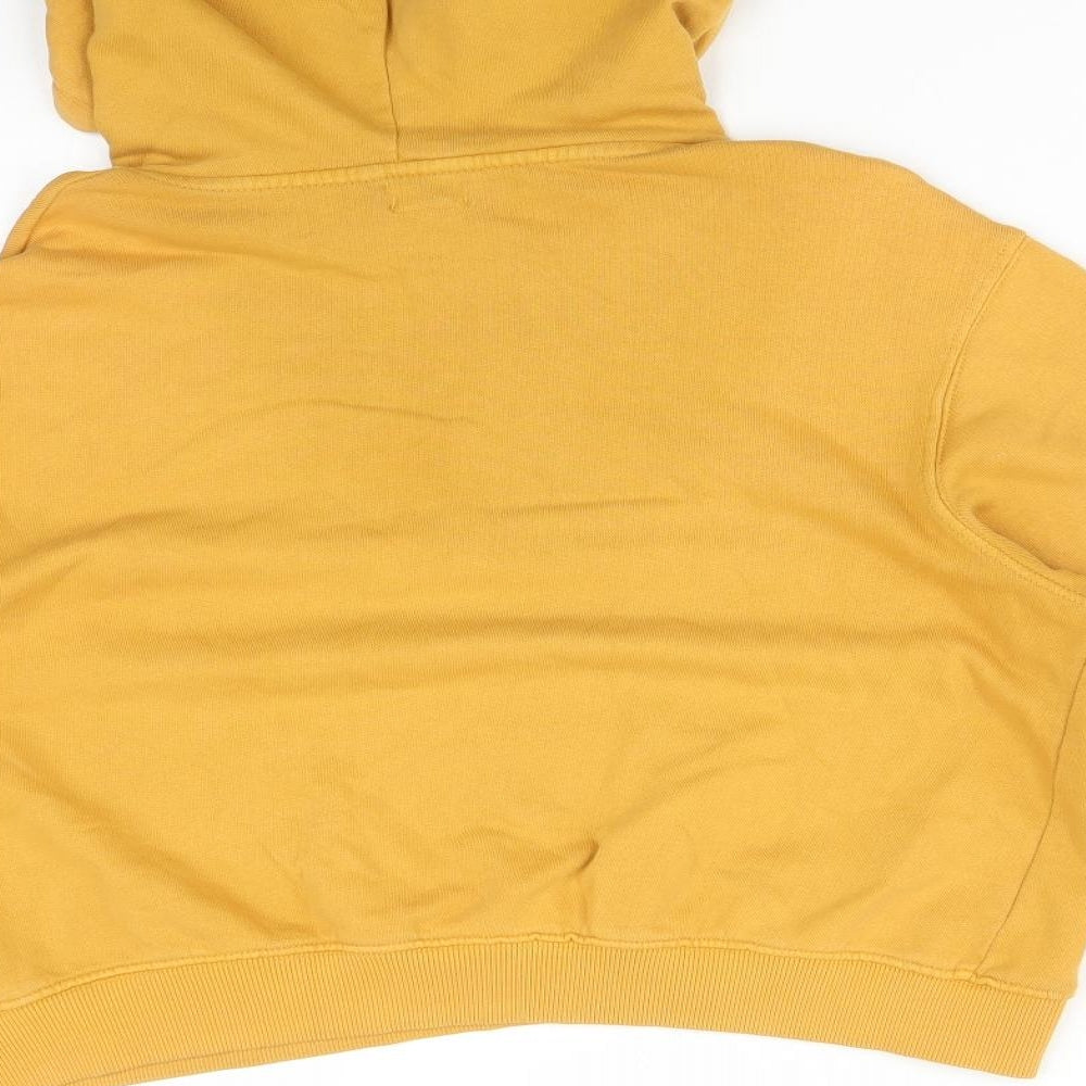 Pull&Bear Womens Yellow  Cotton Pullover Hoodie Size M