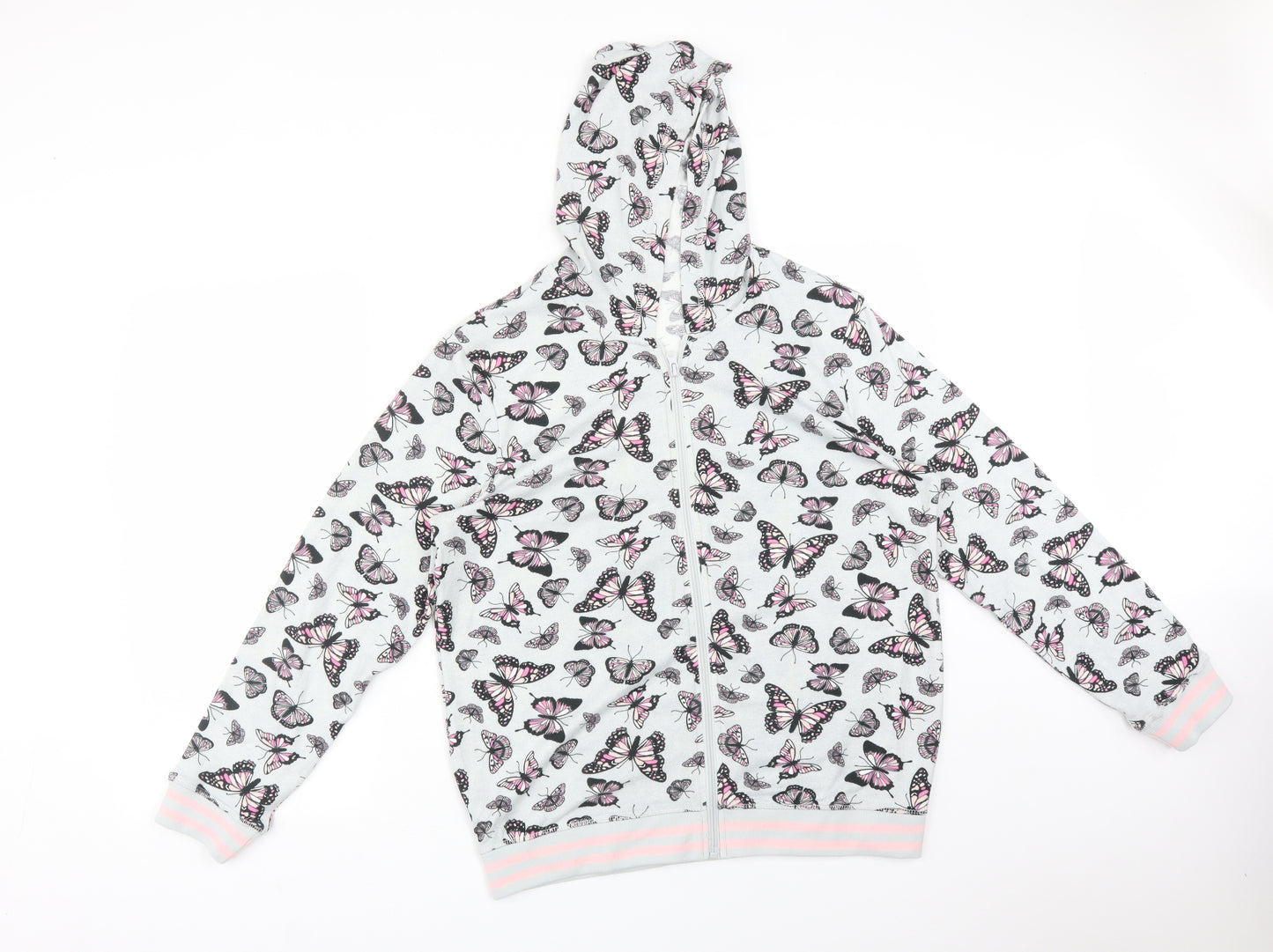 Preworn Womens Multicoloured Animal Print Polyester Full Zip Hoodie Size S