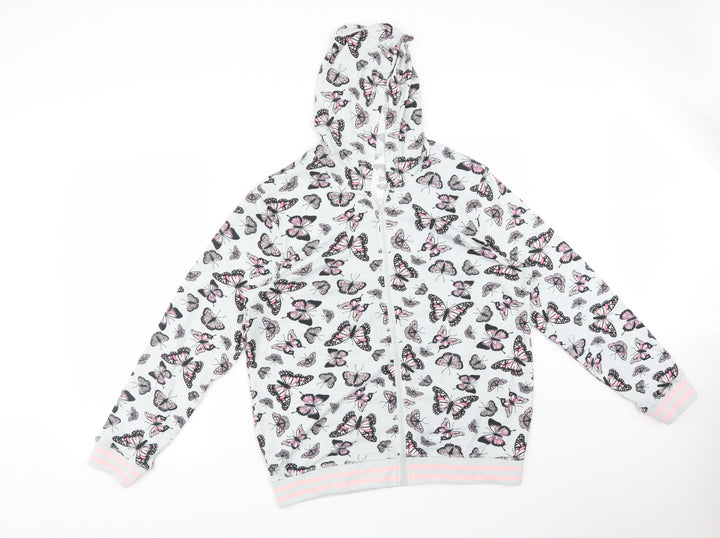 Preworn Womens Multicoloured Animal Print Polyester Full Zip Hoodie Size S