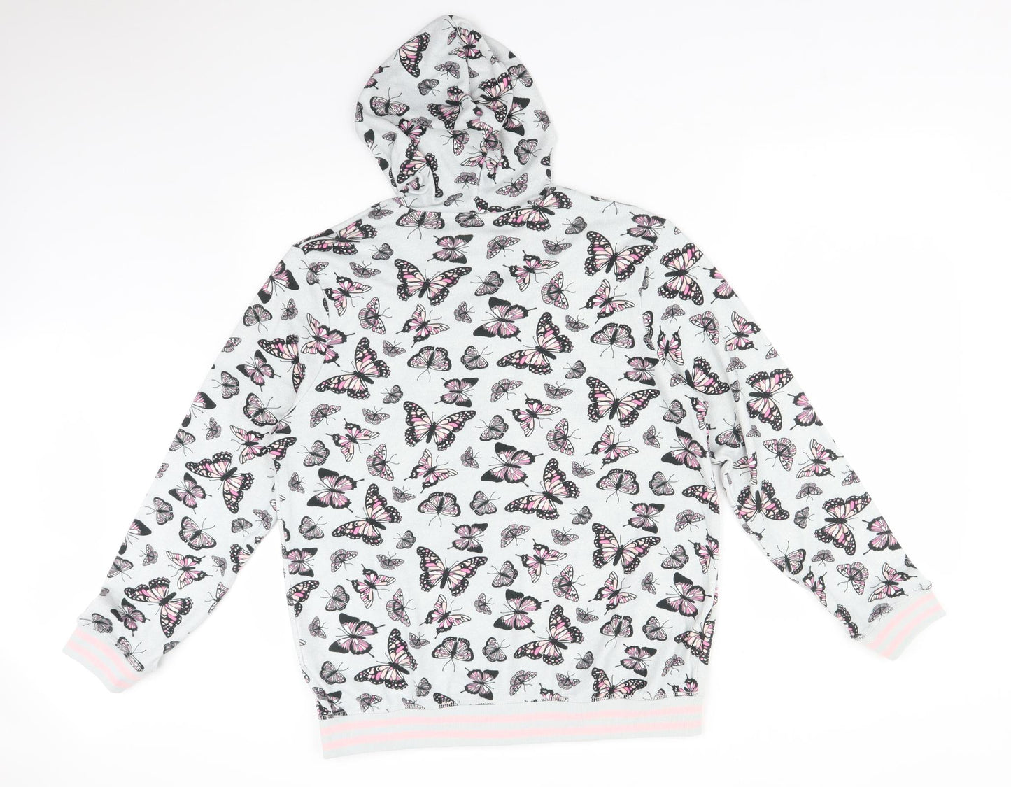 Preworn Womens Multicoloured Animal Print Polyester Full Zip Hoodie Size S