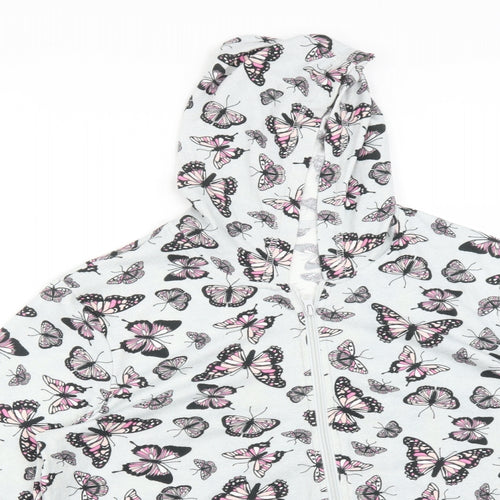 Preworn Womens Multicoloured Animal Print Polyester Full Zip Hoodie Size S