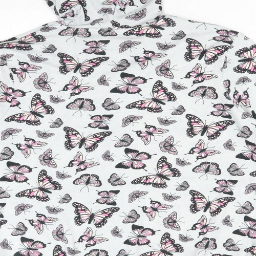 Preworn Womens Multicoloured Animal Print Polyester Full Zip Hoodie Size S