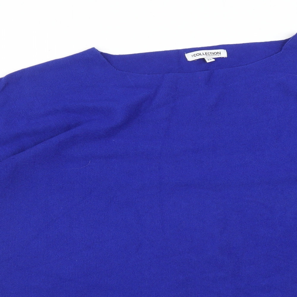 Debenhams Womens Blue  Viscose Basic T-Shirt Size 22 Round Neck