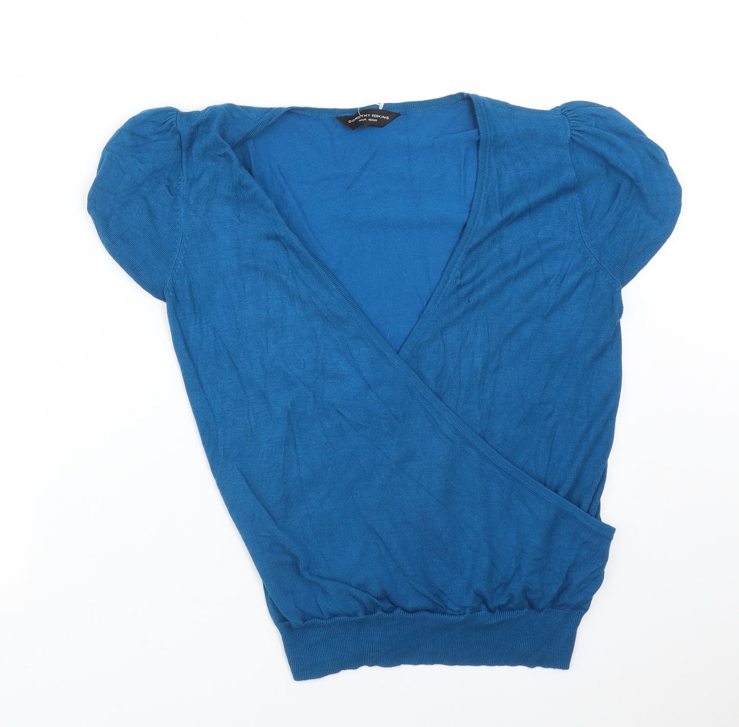 Dorothy Perkins Womens Blue  Viscose Basic T-Shirt Size 14 V-Neck