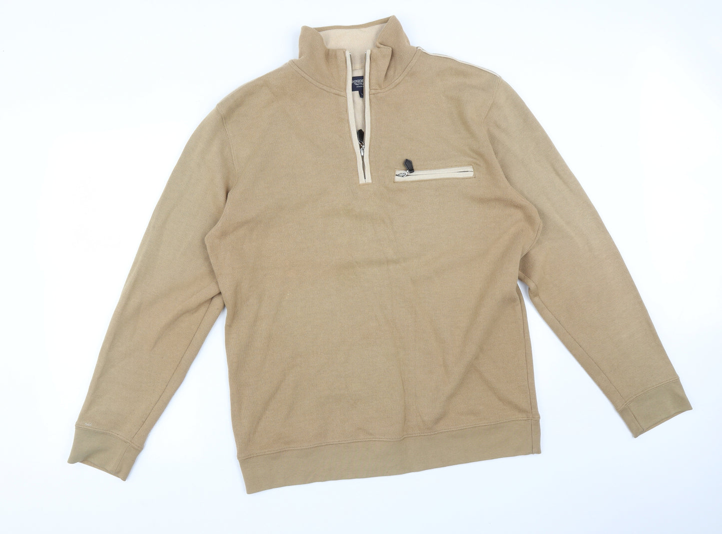 Bosideng Mens Brown High Neck  Cotton Pullover Jumper Size L