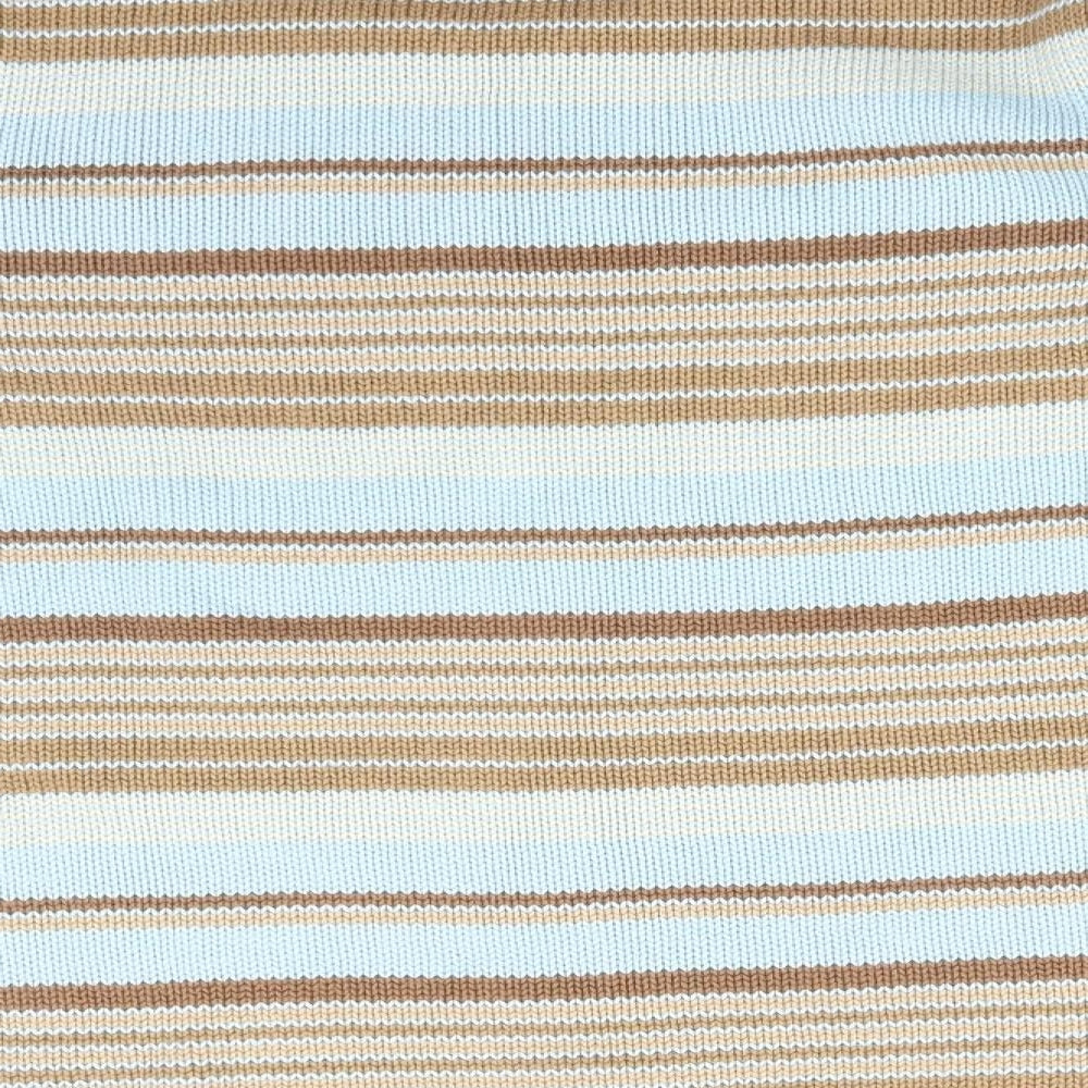 Bianca Womens Multicoloured Striped Cotton Basic T-Shirt Size 16 Round Neck
