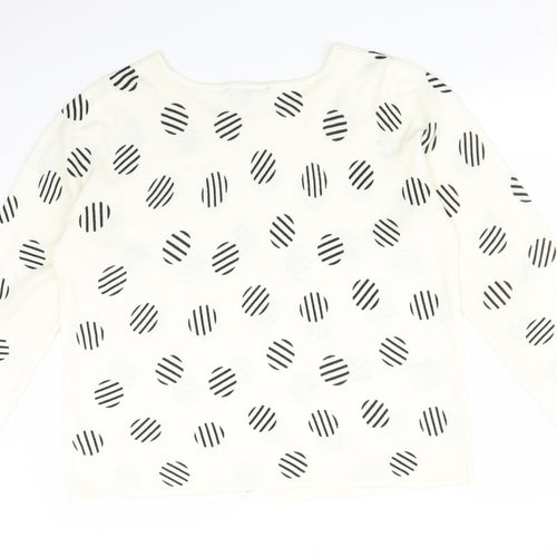 BONMARCHE Womens Multicoloured Polka Dot Acrylic Basic T-Shirt Size 18 Round Neck