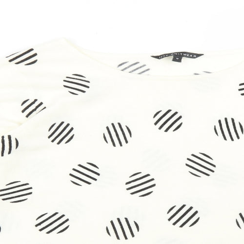 BONMARCHE Womens Multicoloured Polka Dot Acrylic Basic T-Shirt Size 18 Round Neck