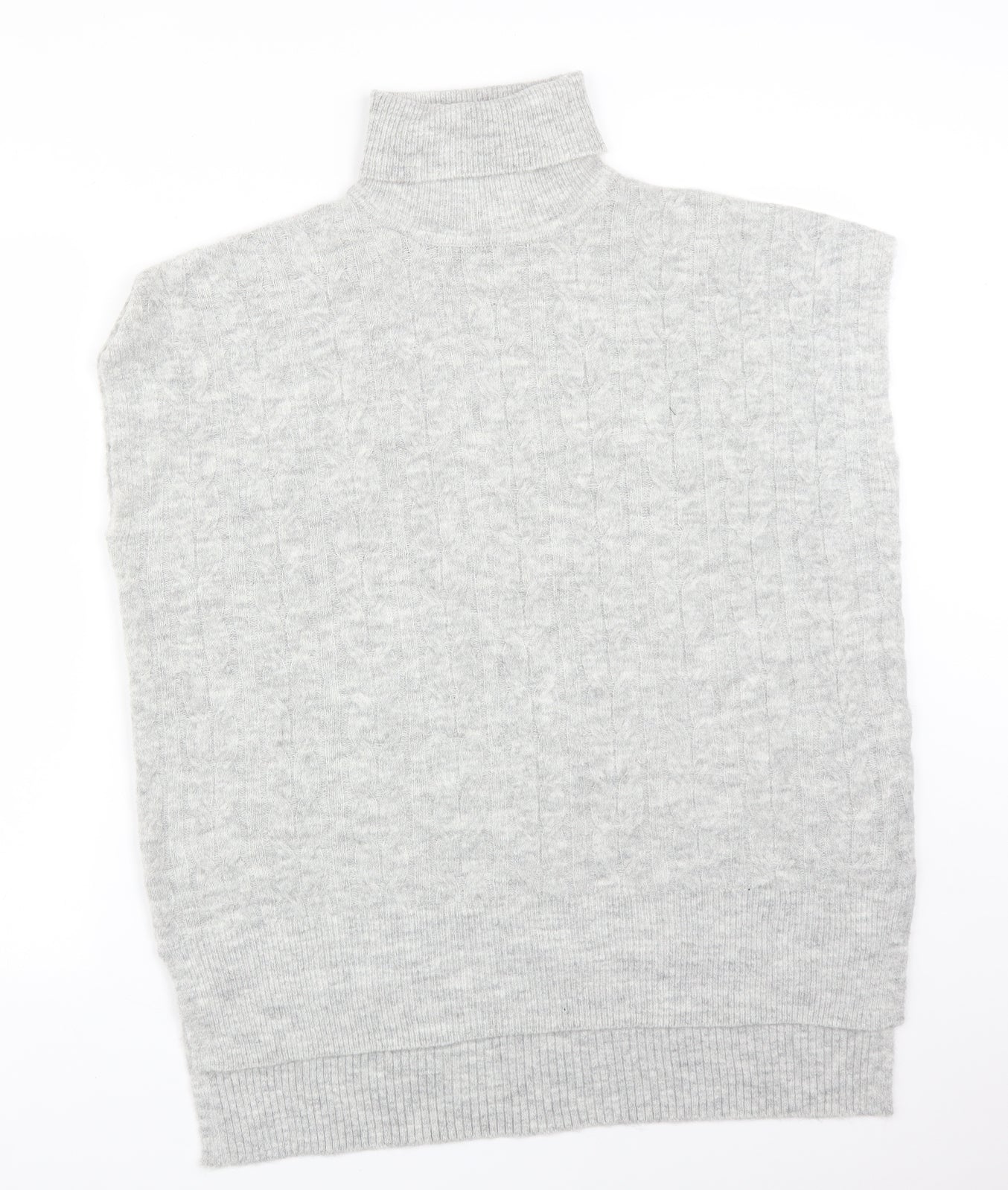 F&F Womens Grey Roll Neck  Acrylic Vest Jumper Size M