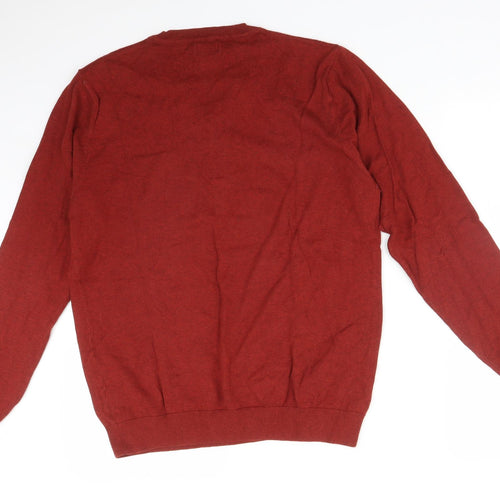 NEXT Mens Brown  Cotton  T-Shirt Size M V-Neck