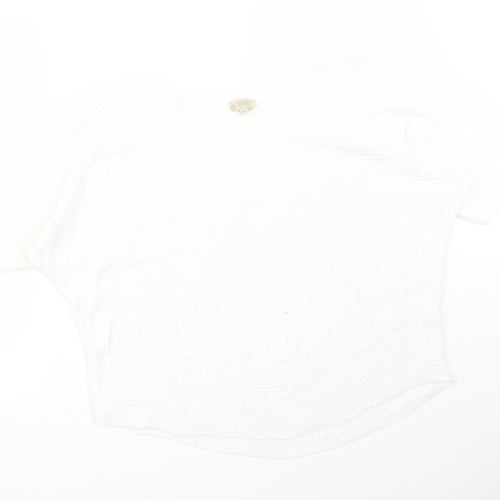 Amanti Womens White   Basic T-Shirt Size L Round Neck