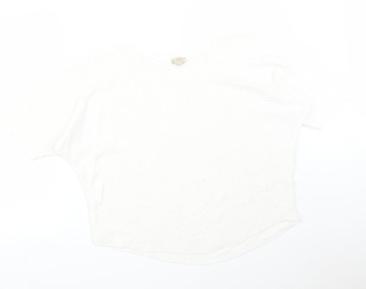 Amanti Womens White   Basic T-Shirt Size L Round Neck