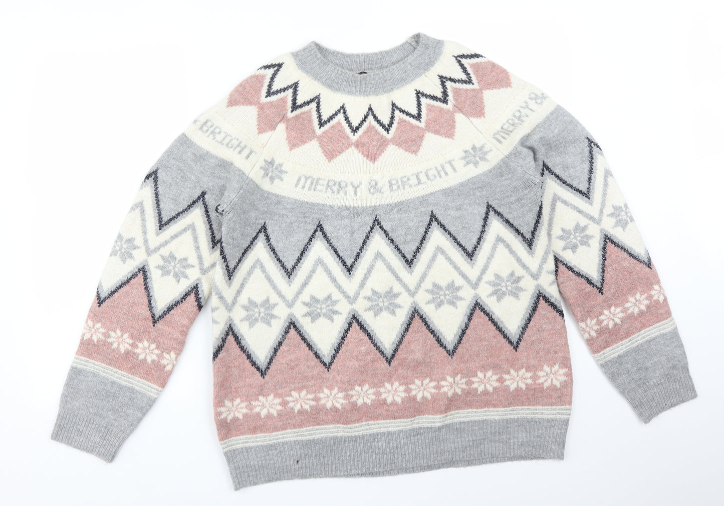 F&F Womens Multicoloured Fair Isle Acrylic Pullover Sweatshirt Size 18   - MERRY&BRIGHT