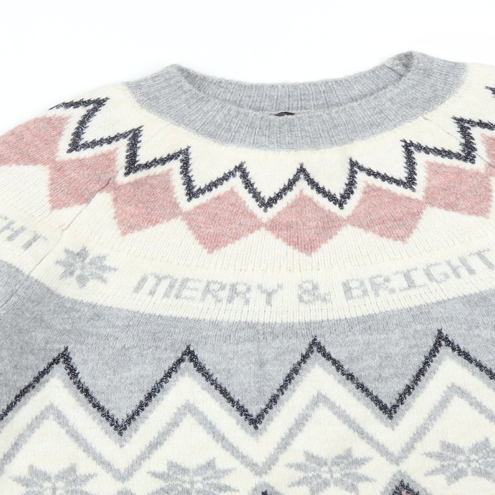 F&F Womens Multicoloured Fair Isle Acrylic Pullover Sweatshirt Size 18   - MERRY&BRIGHT
