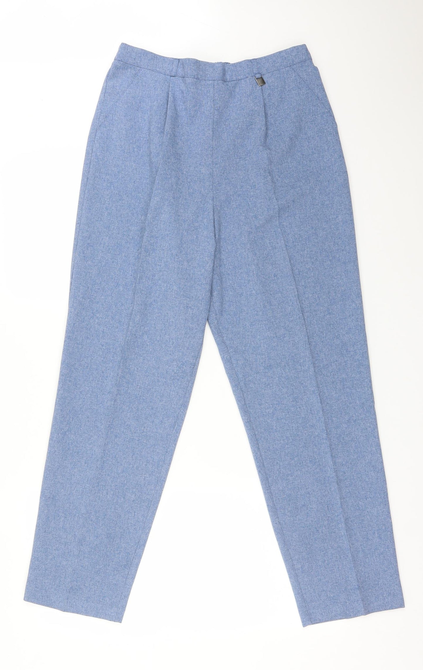 Classic Womens Blue  Polyester  Trousers Size 14 L29 in Regular