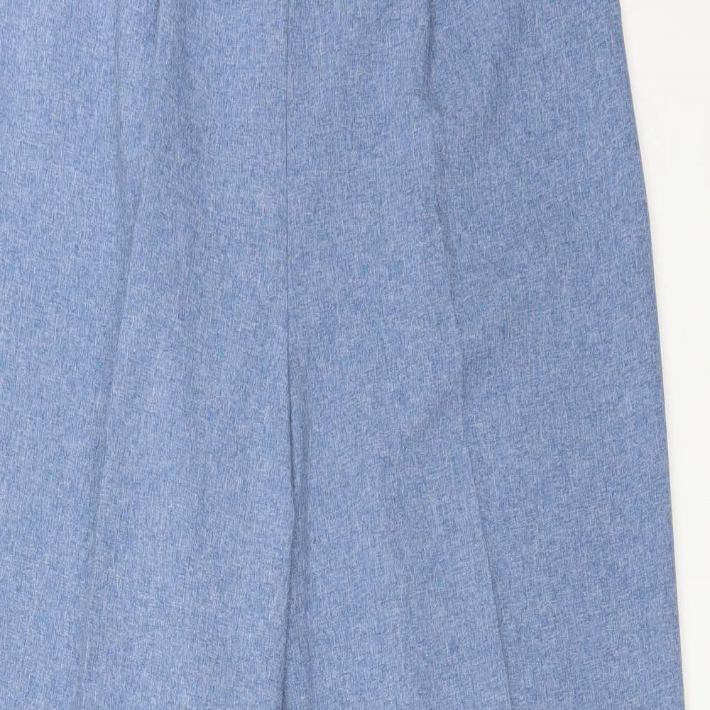 Classic Womens Blue  Polyester  Trousers Size 14 L29 in Regular