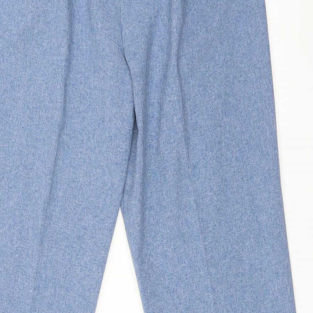 Classic Womens Blue  Polyester  Trousers Size 14 L29 in Regular